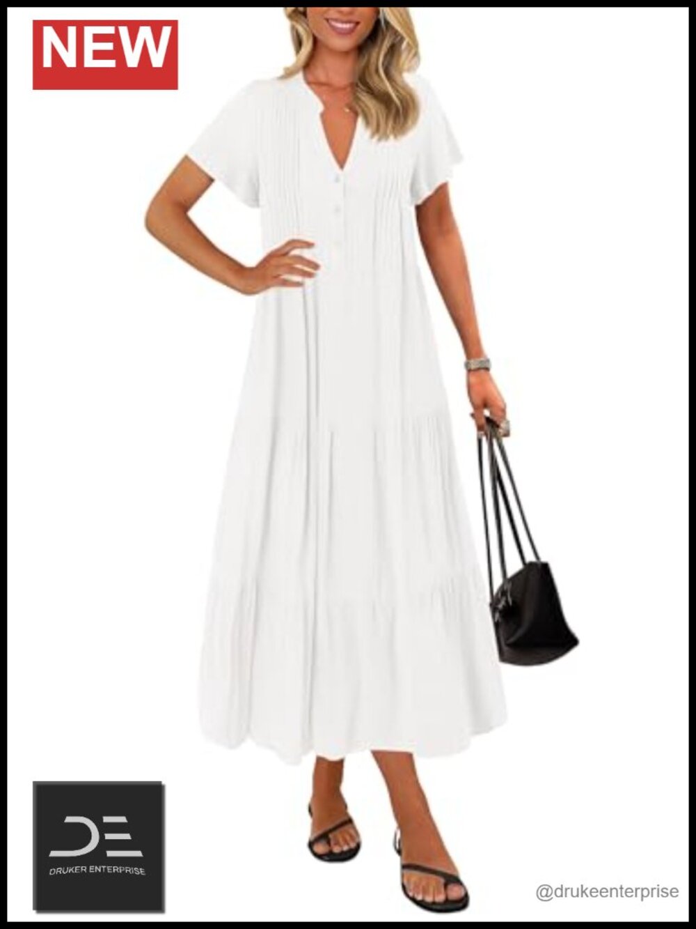KIRUNDO Women's Summer Maxi Dress with Pockets, Short Sleeve, Tiered Swing,
